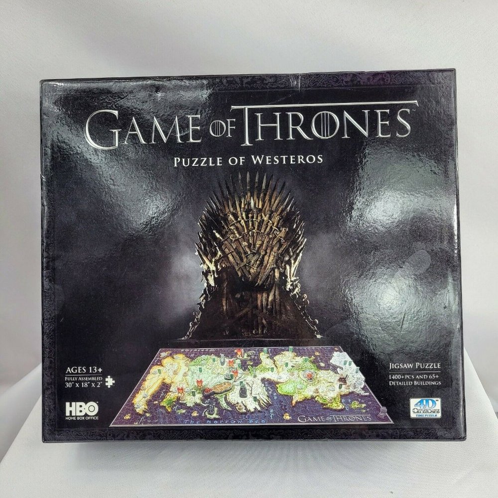Game of Thrones Westeros & Essos 4D Puzzle 1400 Pcs 65+Building Partially Sealed